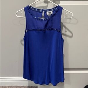 Old Navy Royal Blue Top with Embroidered Trim size xsmall